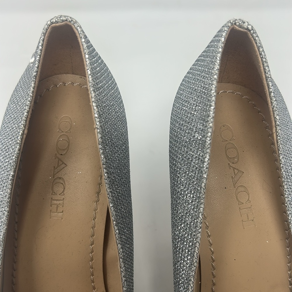 Coach Elegant Silver Glitter Pump Heels Size 8 Excellent Condition - Picture 5 of 16
